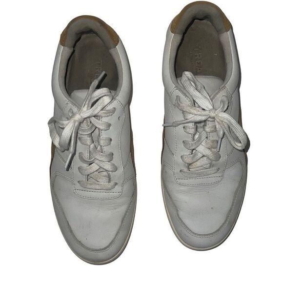 Everlane Tread ReLeather Court Sneaker White Mustard Lace Up Low Leather Sz 8.5 - Picture 5 of 9